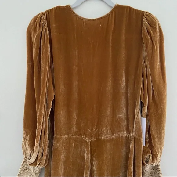Reformation Boheme Long Sleeve Velvet Wrap Dress - Picture 11 of 16